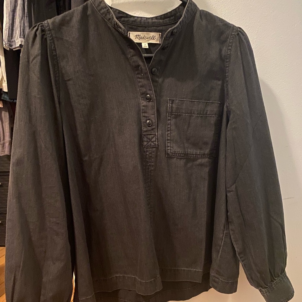Madewell black denim top
